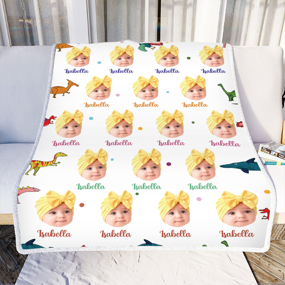 Petthouse | Custom Photo Baby Face Throw Blanket To My Daughter, Newborn Baby Travel Blanket For Little Sister