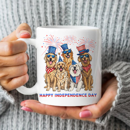 Petthouse | Golden Retriever 4th Of July Shirt, Dog Flag Independence Cute Dog Mom Fourth Of July