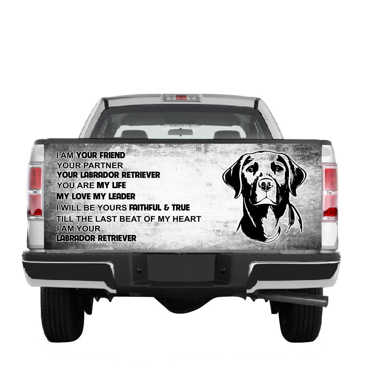 Petthouse | Golden Labrador Tailgate Mural Dog Dad Graphic Wraps I Am Your Friend Your Partner Tailgate Wrap