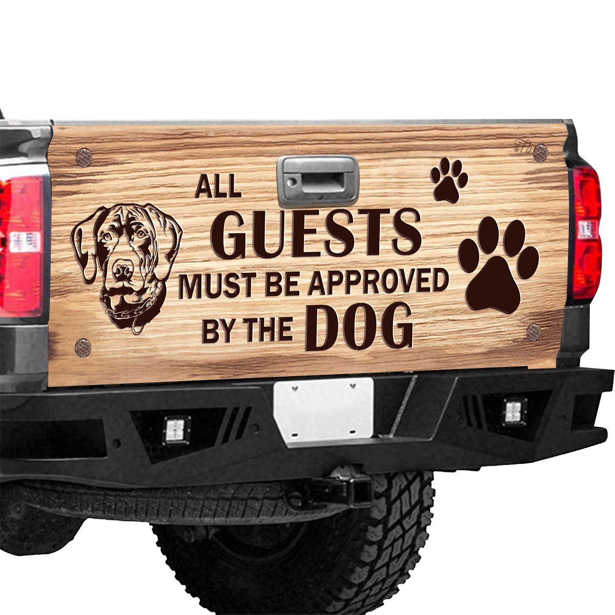 Petthouse | Guests Must Be Approved By German Shorthaired Pointer Dog Tailgate Mural, Tailgate Decal