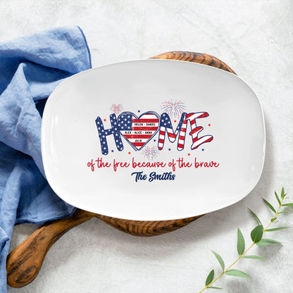 Petthouse | Custom Grilling Plate Independence Day, Home Of The Free Grilling Plate, BBQ Platter, Independence Day Gift, Grill Plate Gift 4th Of July