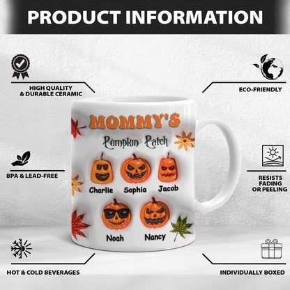 Petthouse | Custom Mommy Pumpkin 3d Inflated Effect Mug, Grandma's Pumpkin Patch Mug Gift For Mom