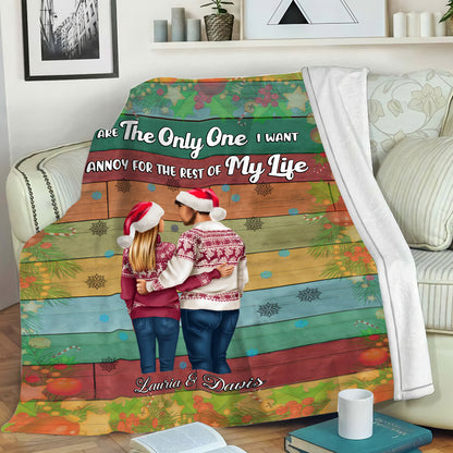 Petthouse | Personalized Name On Fleece Blanket For Newlywed Couple Bedroom, Christmas Couple You Are The Only One