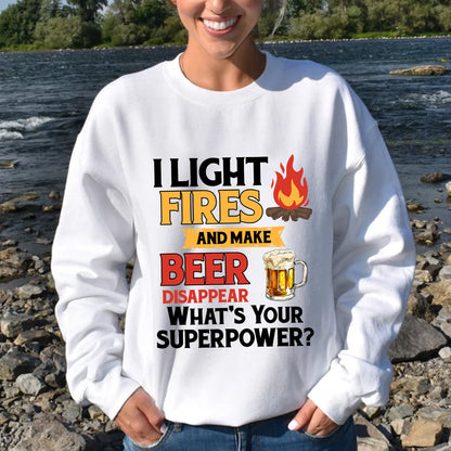 Camping Shirt, I Light Fires And Make Beer Disappear, Funny Camping Shirt, Camping Hoodie Sweatshirt, Camper Mug