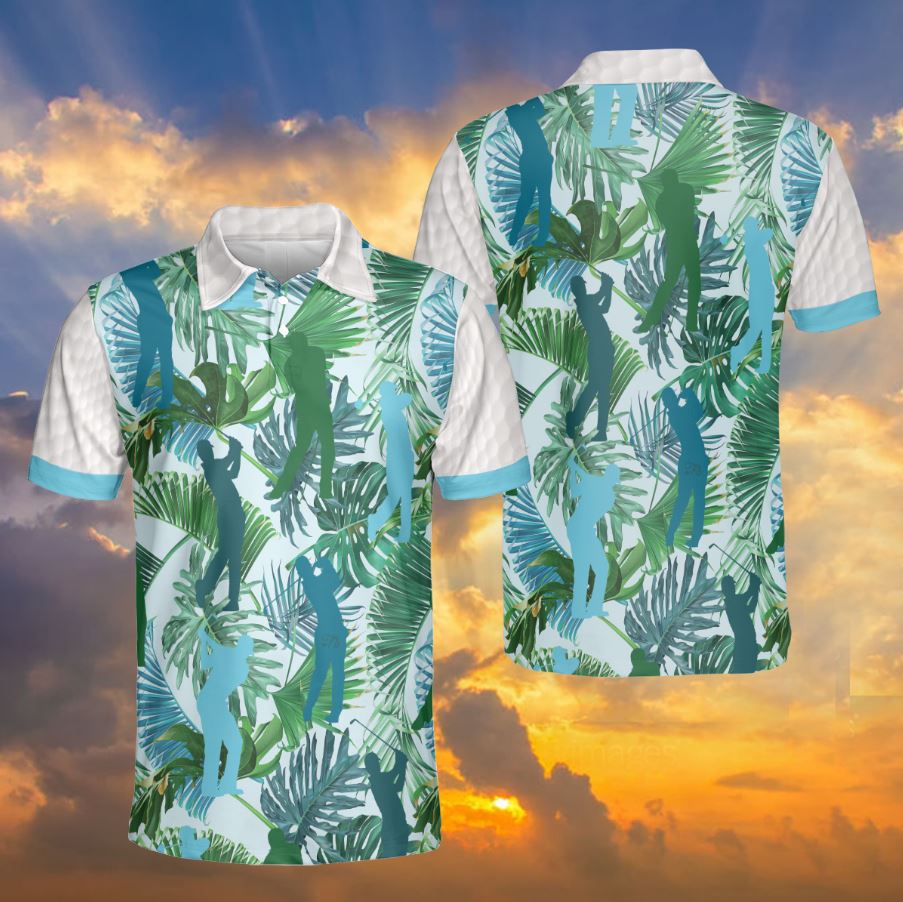 Petthouse | Golf Man Polo Shirt, Golf Tropical Floral Polo Shirt, Golf Floral Polo Shirt, Summer Gift