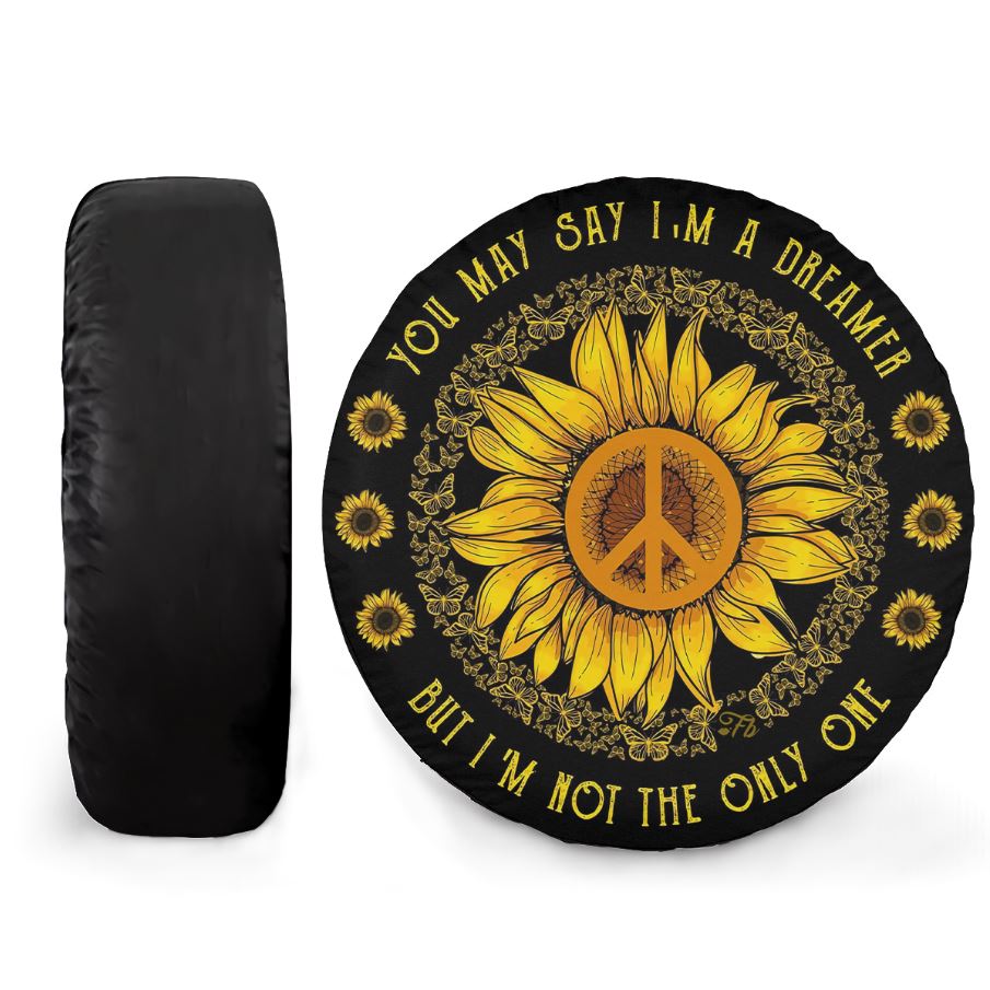 Petthouse | You May Say I'm A Dreamer Cover Sunflower Pattern Wrap Peace Sign Cover Flower Pattern Printed