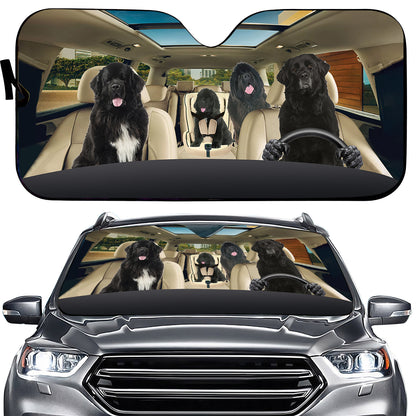 Petthouse | Newfoundland Dog Sunshade Auto Sunshade For Windshield Dog Addictions Car Accessories Gifts