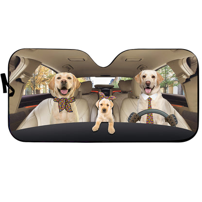 Petthouse | Labrador Retriever Dog Driver Sun Shade Autism Awareness Car Auto Sun Shade Car Decor