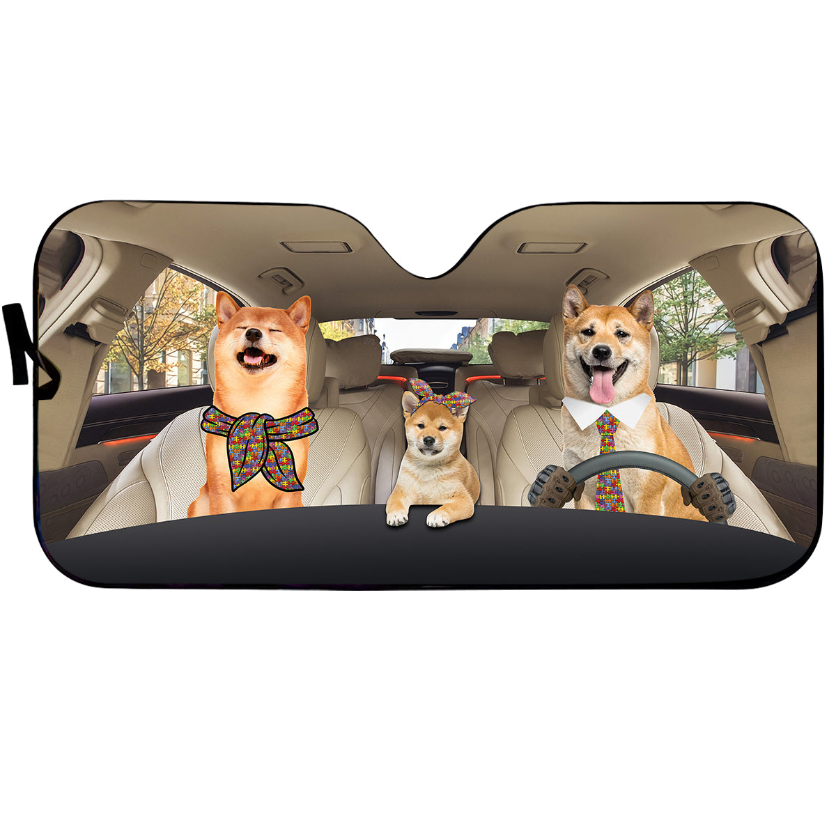 Petthouse | Shiba Inu Dog Driver Car Auto Sun Shade Autism Awareness Sun Shade Car Windshield Car Decor