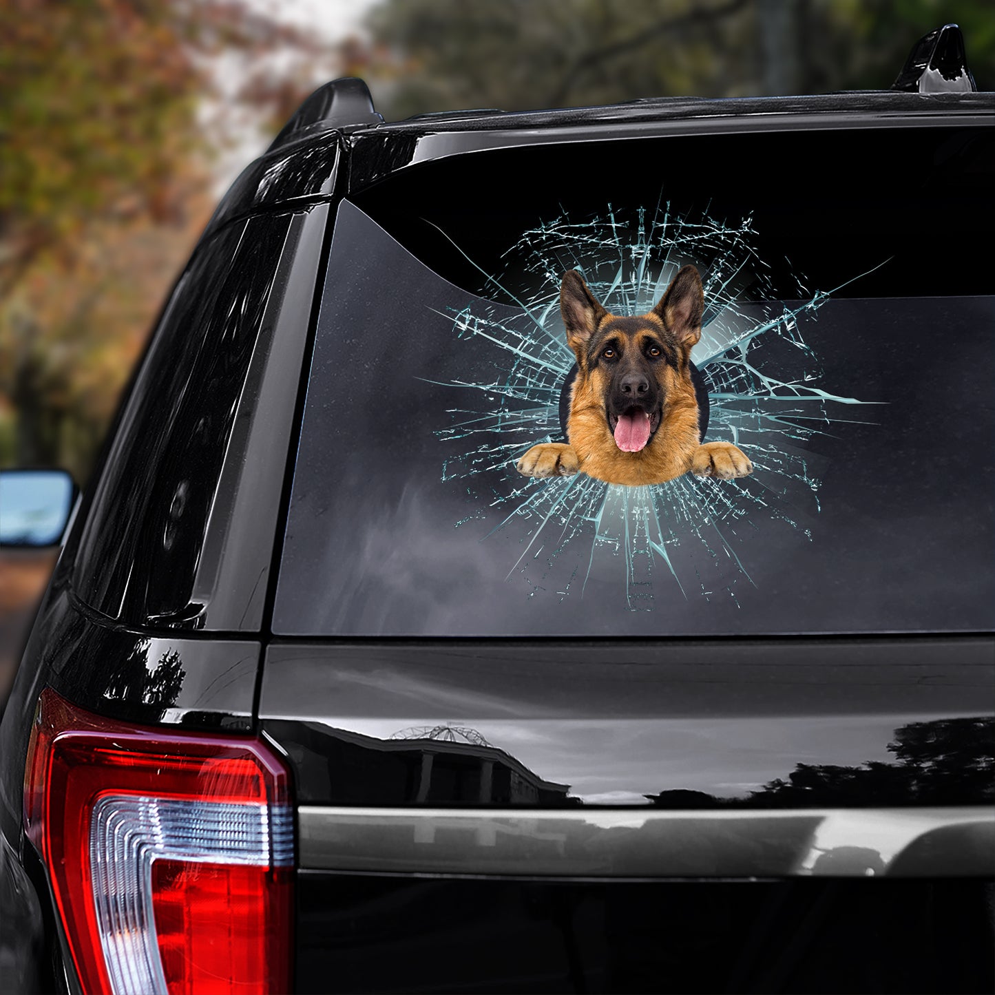 Petthouse | German Shepherd Broken Window Decal Dog Stickers Car Decal German Shepherd Dog Lover