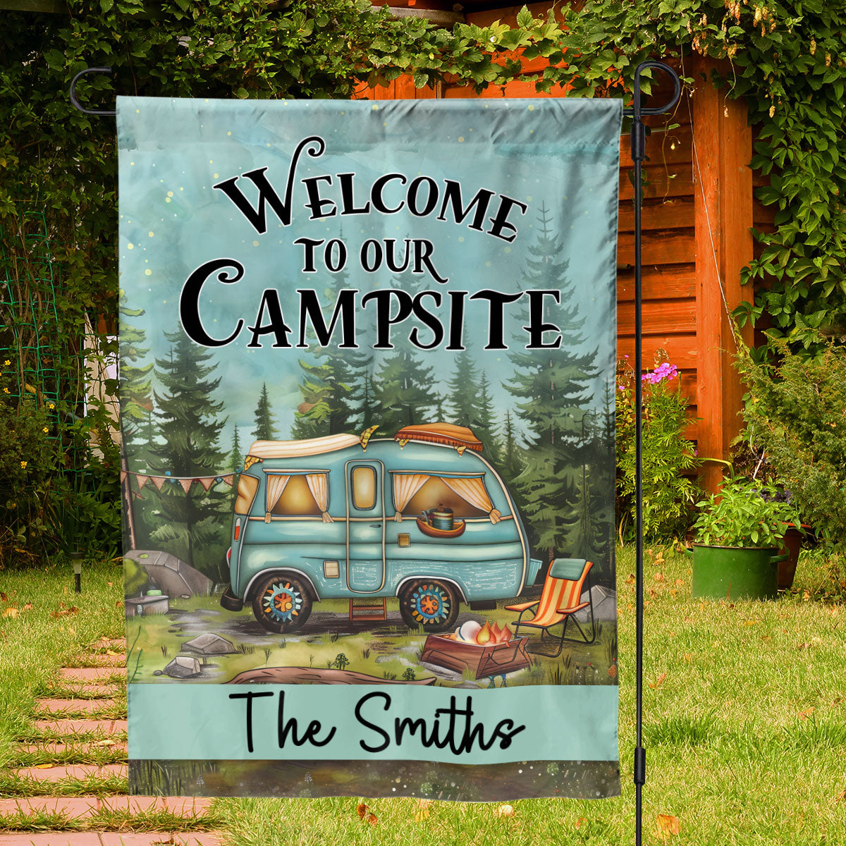 Petthouse | Personalized Camping Flag, Custom Garden Flag, Camping Flag, Camper Flag, Campsite Flag, Happy Campers Flag