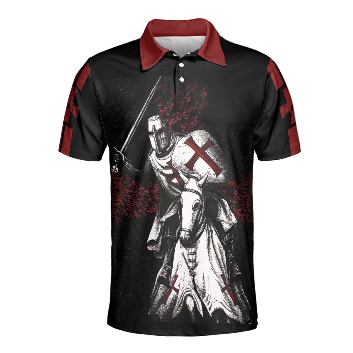 Petthouse | Christian Knight Templar Warrior Polo Shirt Armor Of God The Devil's Schemes Sport Shirt Dad Gift