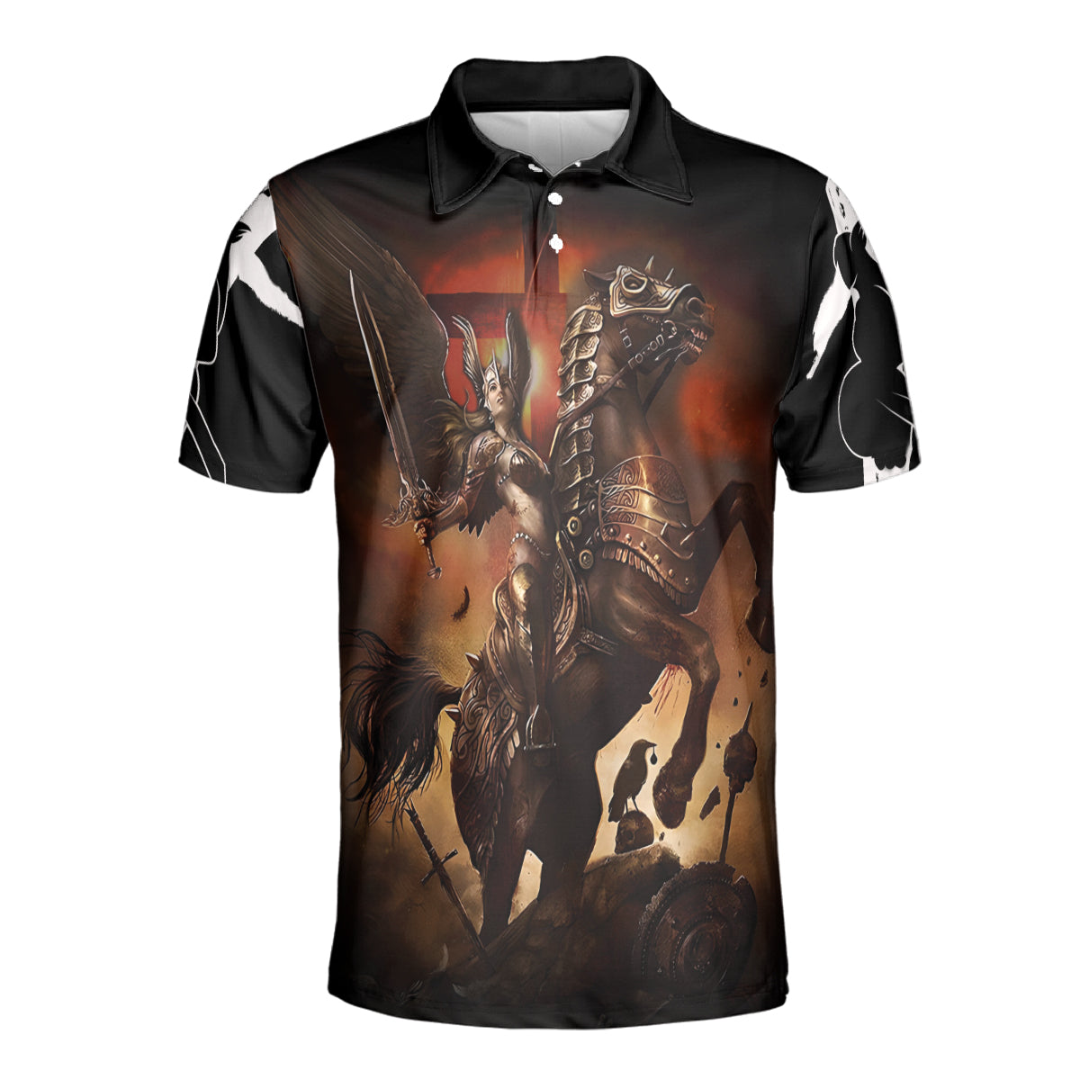 Petthouse | Athena Goddess Of Knowledge Polo Shirt Women Warrior Horse Rider Sport Shirt Religious Gift