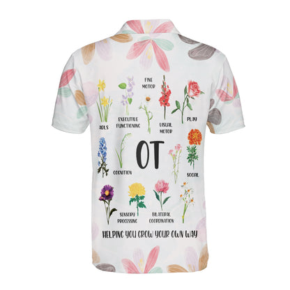 Petthouse | Occupational Therapy Flowers Floral Polo Shirt Occupational Therapist Sport Shirt Friends Gift