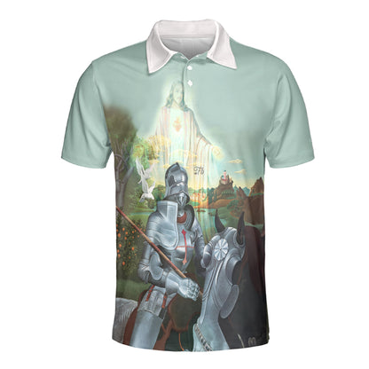 Petthouse | Knight Templar Warrior Christ Polo Shirt God Christian Sport Shirts Religious Gift Father Gift