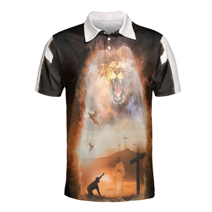 Petthouse | Lion Of Judah Jesus Christ Polo Shirt Christian Heaven Sport Shirts Religious Gift God Lovers Gift