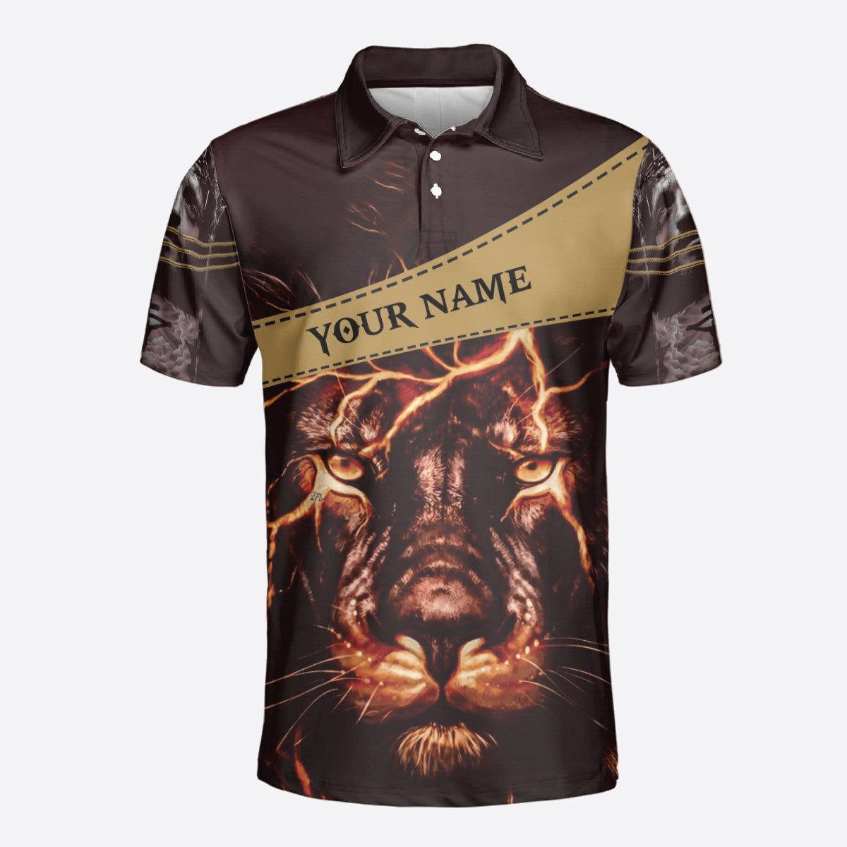 Petthouse | Customized Polo Shirt Jesus Lion Polo Shirt Lion Warrior Printed Polo Shirt Christian Gift