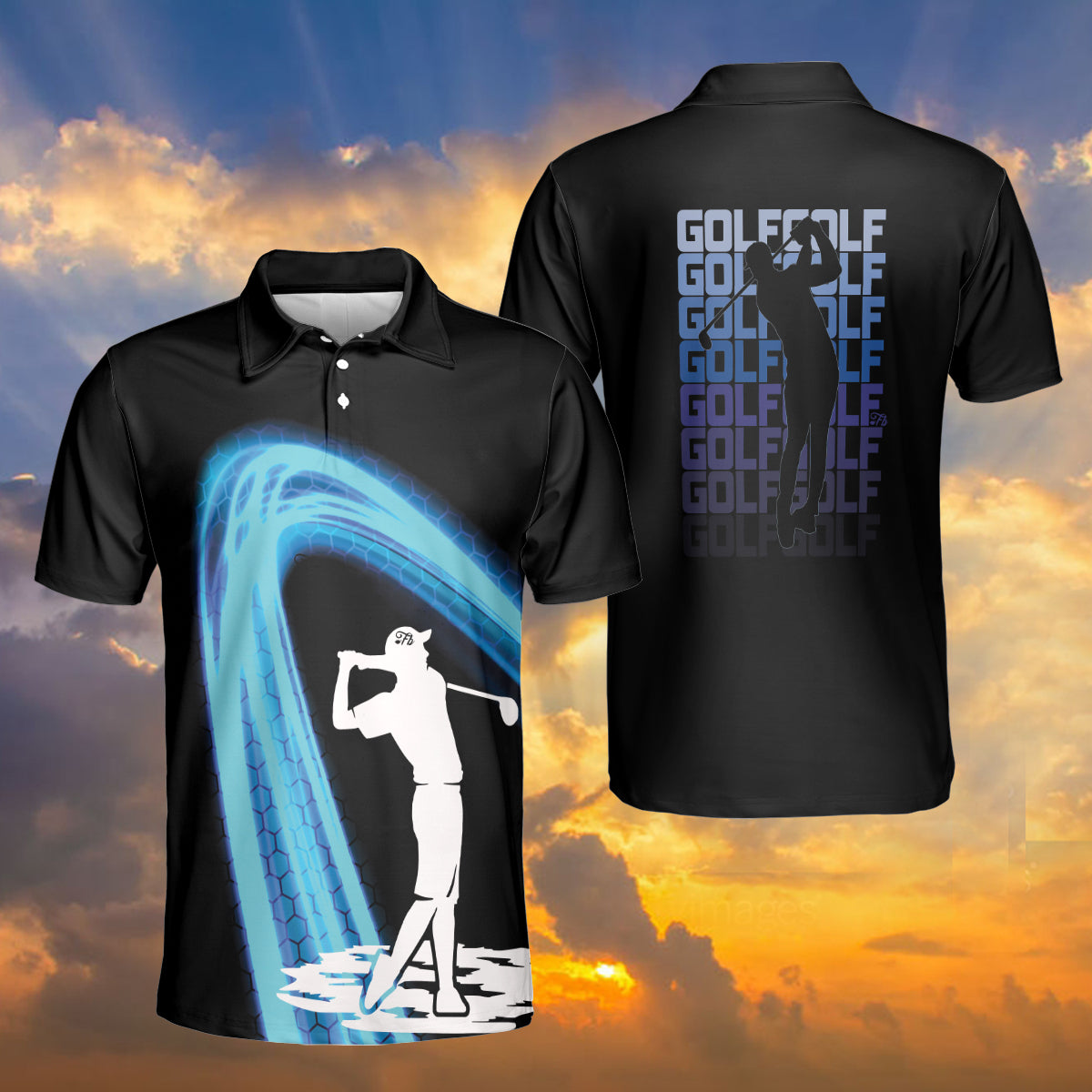 Petthouse | Golf Player Printed Polo Shirt, Golfer Christmas Fans Gift Dad Gift Idea Printed