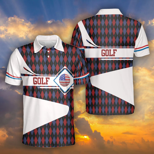 Petthouse | Golf Argyle Pattern Polo Shirt Golf Lover Gift Golf Men Gift Unisex Polo Shirt