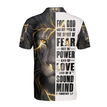 Petthouse | Jesus Christian Lion Thunder Lightning Polo Shirt Bible Verse Sport Shirt Religious Gift Idea