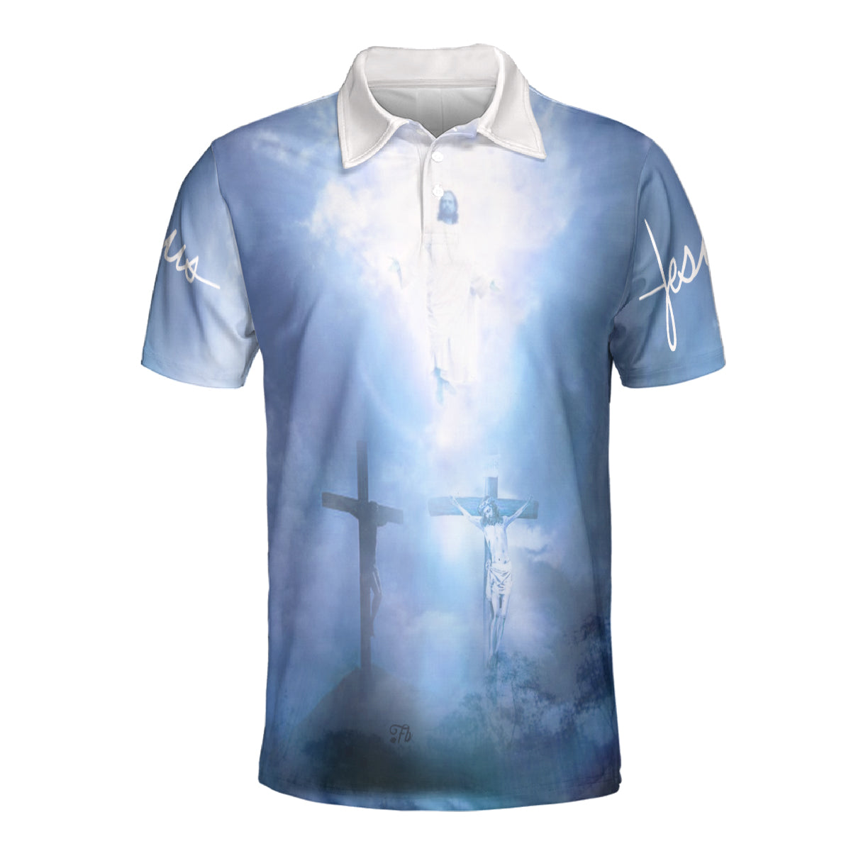 Petthouse | Jesus Christian Cross Heaven Polo Shirt Christian Religion Faith Sport Shirt Religious Gift Idea