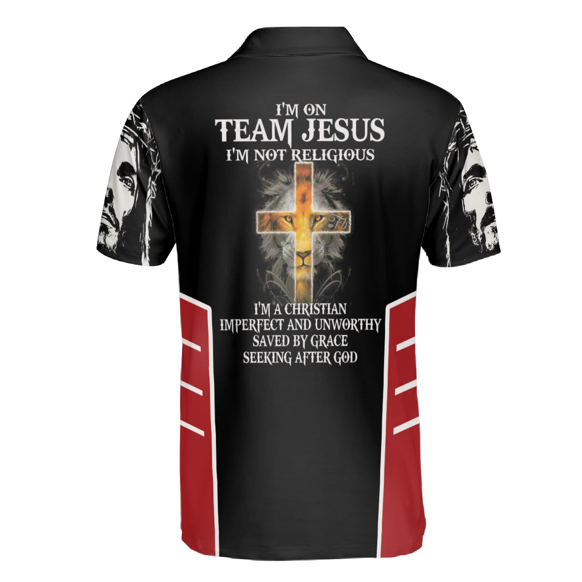 Petthouse | Jesus Lion Christian Polo Jesus Believer Christmas Gift Family, Jesus Unisex Polo Shirt