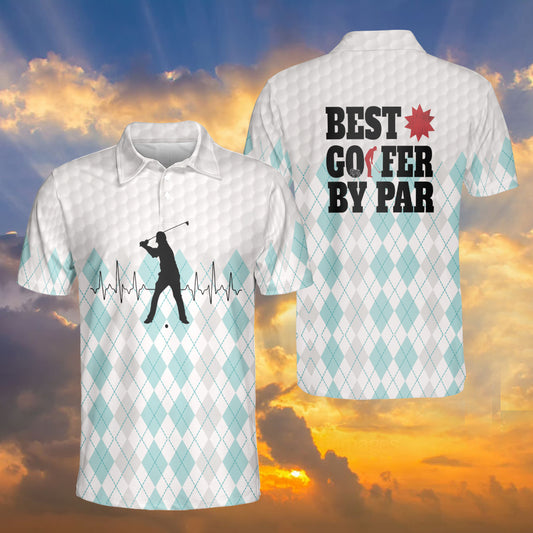 Petthouse | Golf Heart Beat Polo Shirt, Best Golfer By Par Polo Shirt, Golf Player Gift, Golfer Gift