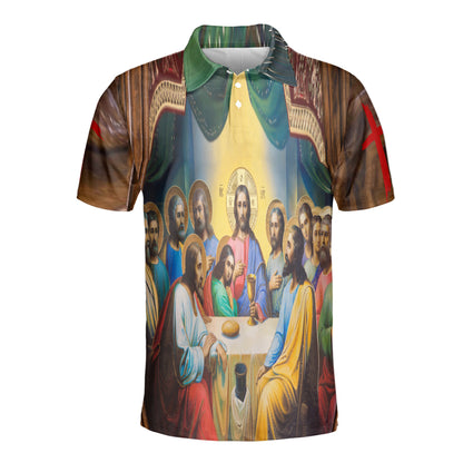 Petthouse | The Last Supper Christian Polo Shirt Jesus Christian Sport Shirt Religious Gift Idea