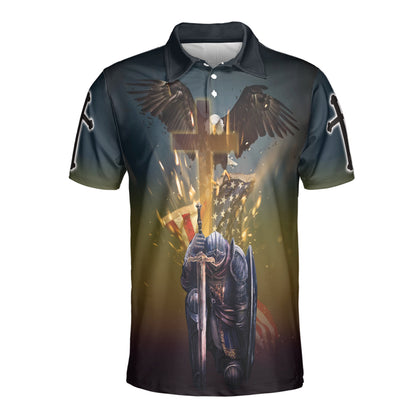 Petthouse | Christian Knight Templar Warrior Polo Shirt Jesus Christ America Pride Sport Shirt Gift For Patriot