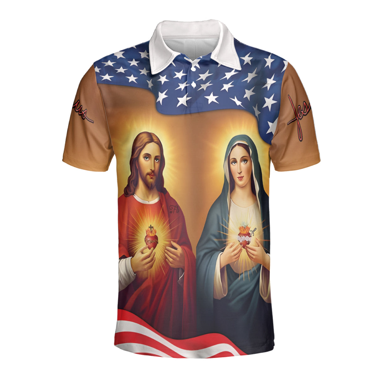 Petthouse | Mary Mother And Jesus Christ Polo Shirt Sacred Heart Jesus Sport Shirt God Lovers Gift Mom Gift