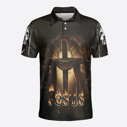 Petthouse | I Can Do All Things Through Christ Polo Shirt Cross Faith Over Fear Polo Shirt Jesus Christian Polo