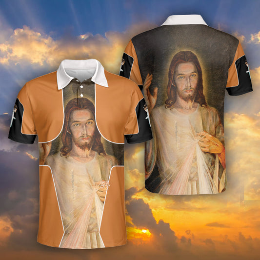 Petthouse | Jesus Painting Polo Shirt Jesus Art Polo Jesus Crown Jesus Believer Christmas Gift Idea