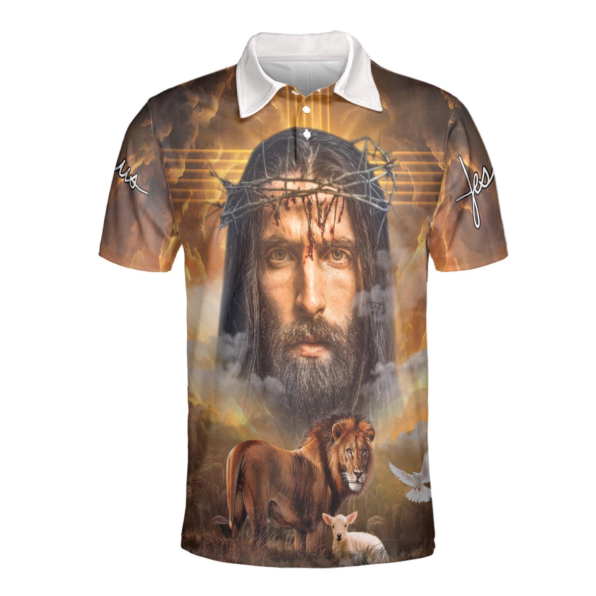 Petthouse | Jesus Christian Lion Lamb Dove Polo Shirt Lion Of Judah Lamb Of God Sport Shirts Birthday Gift