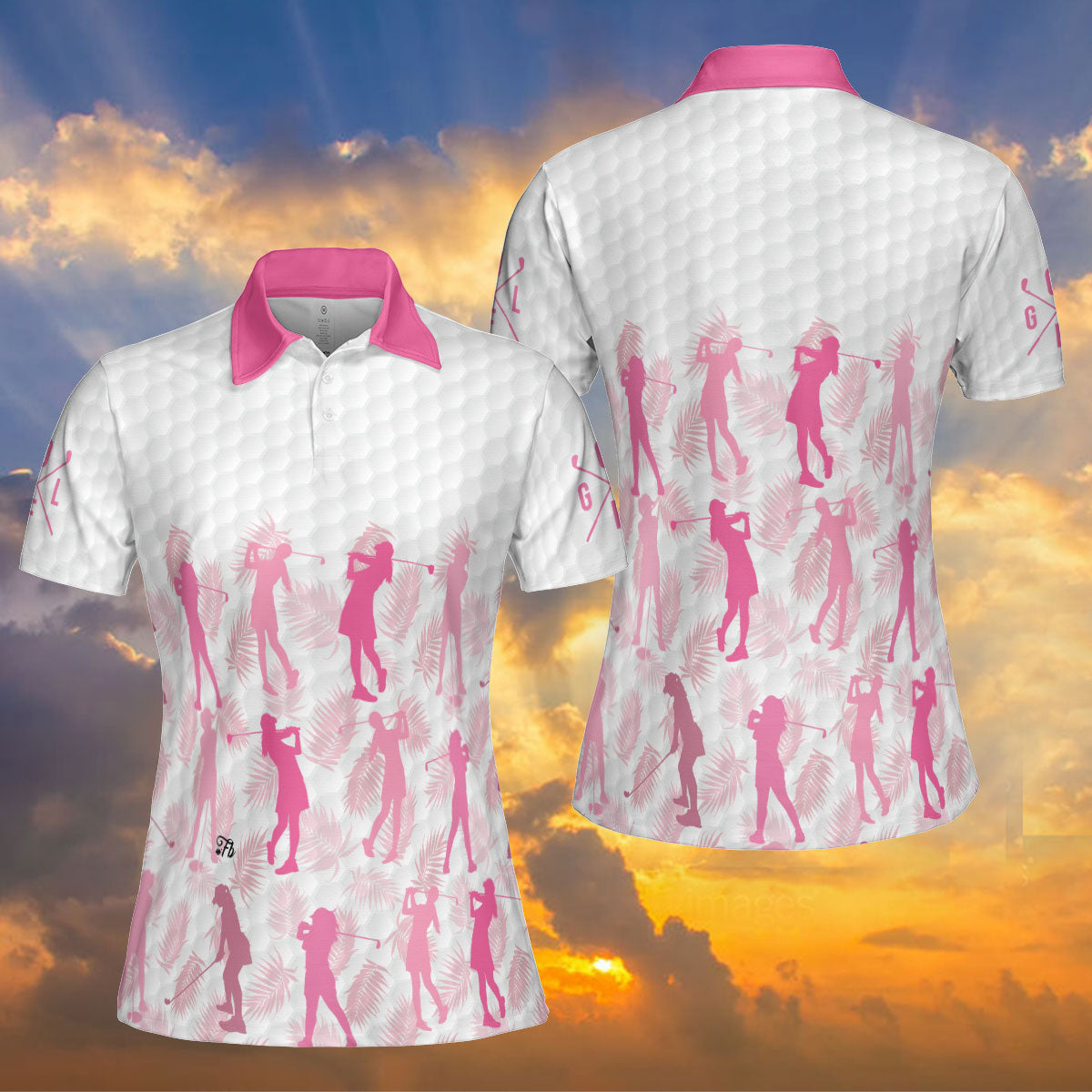 Petthouse | Golf Girl Polo Shirt Pink Golf Polo Shirt Unisex Polo Shirt For Women Golf Tropical Shirt