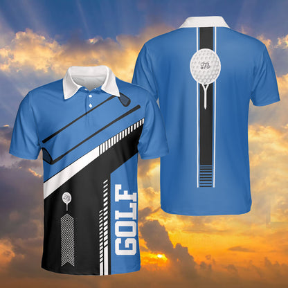 Petthouse | Golf Blue Polo Shirt Golf Ball Polo Shirt Golf Addict Shirt Golf Player Gift