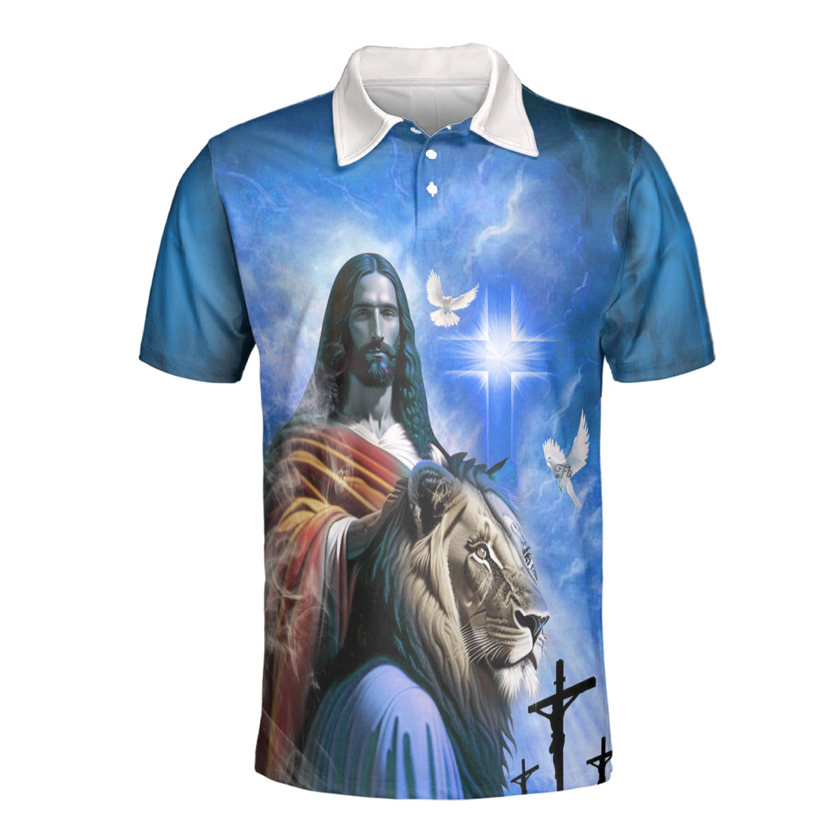 Petthouse | Jesus Christian Lion Of Judah Polo Shirt God Christ Religion Peace Sport Shirt Religious Gift