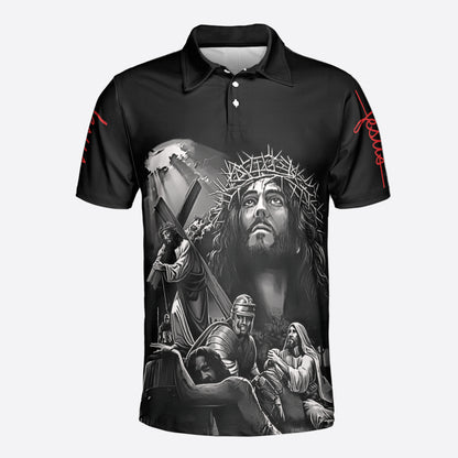 Petthouse | Jesus Savior Artwork Polo Shirt Jesus God Polo Shirt Christian Polo Shirt Christian Gift