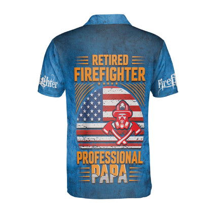 Petthouse | Retired Firefighter Professional Papa Polo Shirt Fireman Dad Sport Shirt Father's Day Gift