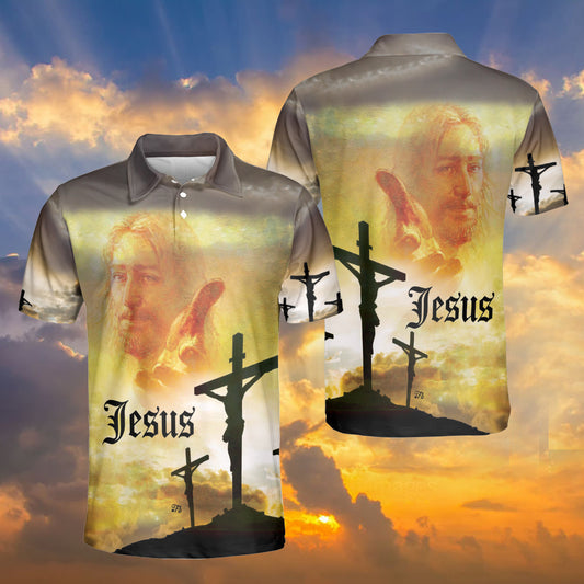 Petthouse | Jesus Take My Hand Polo Shirt Jesus Christ Polo Shirt For Men Jesus Faith Over Fear