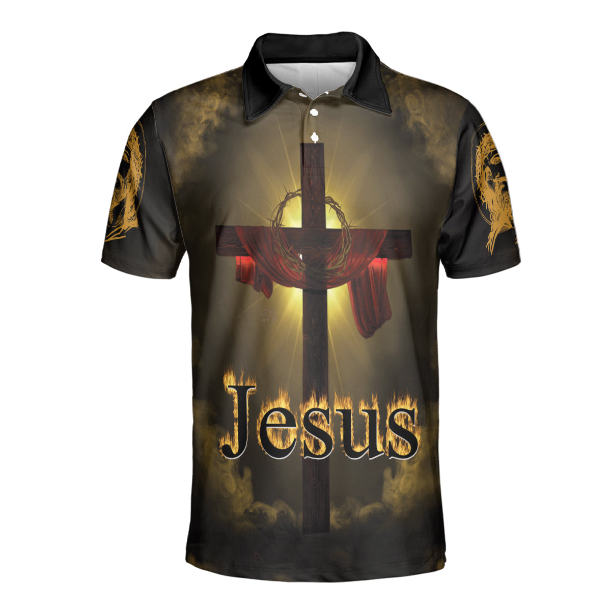 Petthouse | Jesus Christian Cross Polo Shirt Christian Heaven Religion Faith Sport Shirt Religious Gift