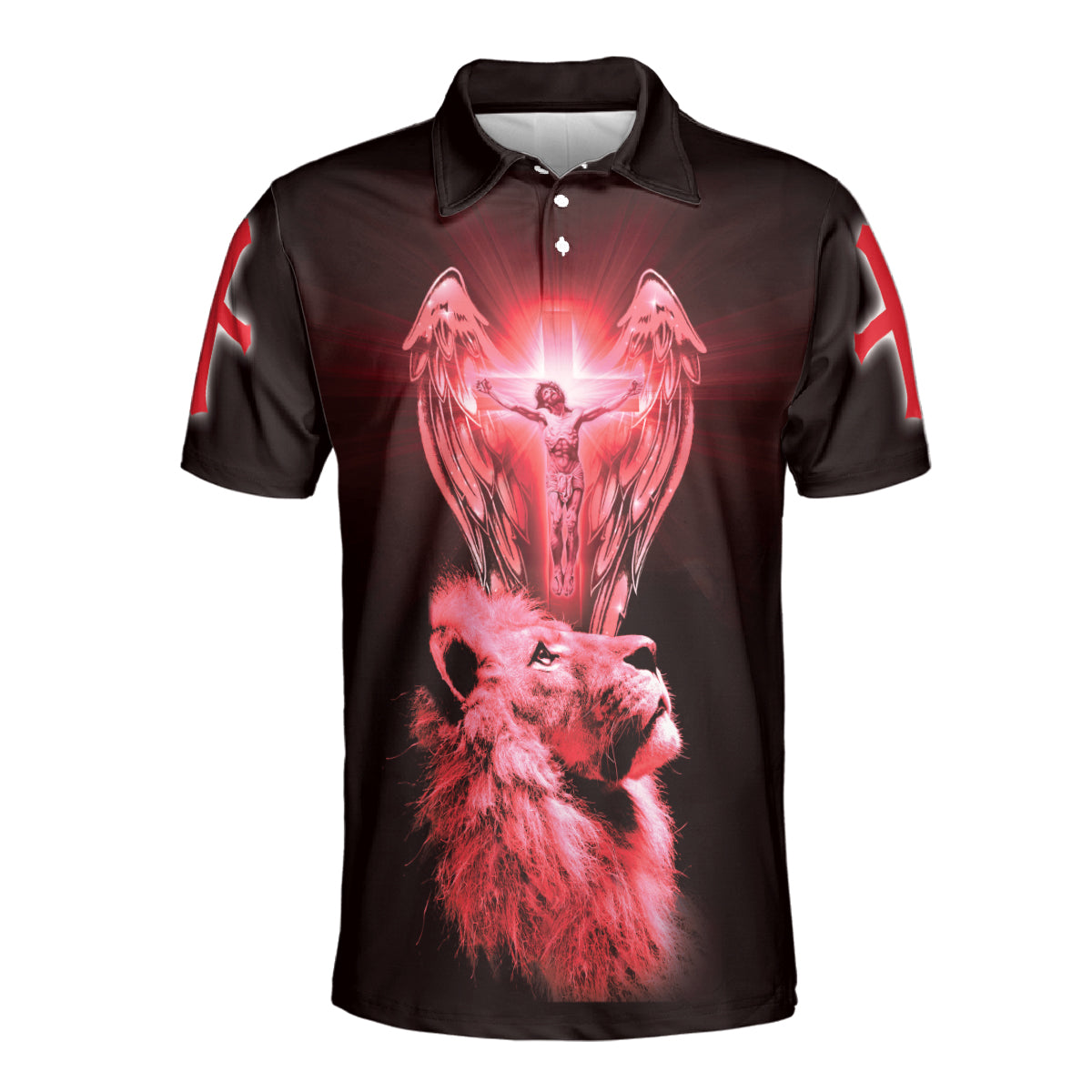 Petthouse | Lion Christian Polo Shirt A Child Of God A Man Of Faith A Warrior Of Christ Sport Shirt Parent Gift