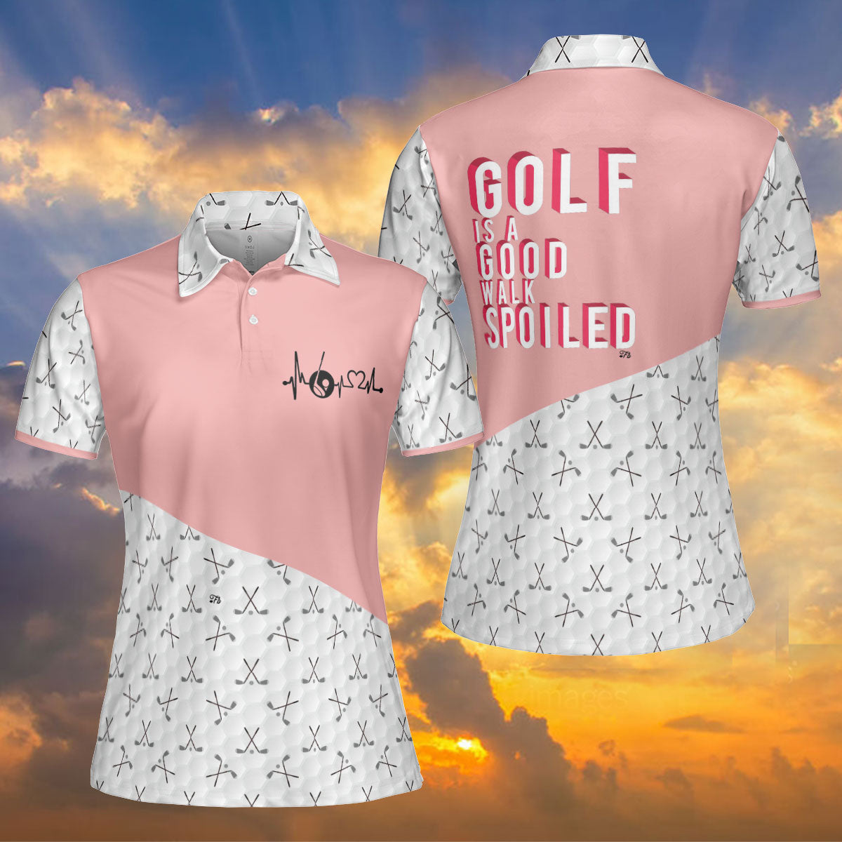 Petthouse | Golf Heartbeat Polo Shirt Golf Is Good Polo Shirt Golf Icon Polo Shirt For Women Golf Girl Gift