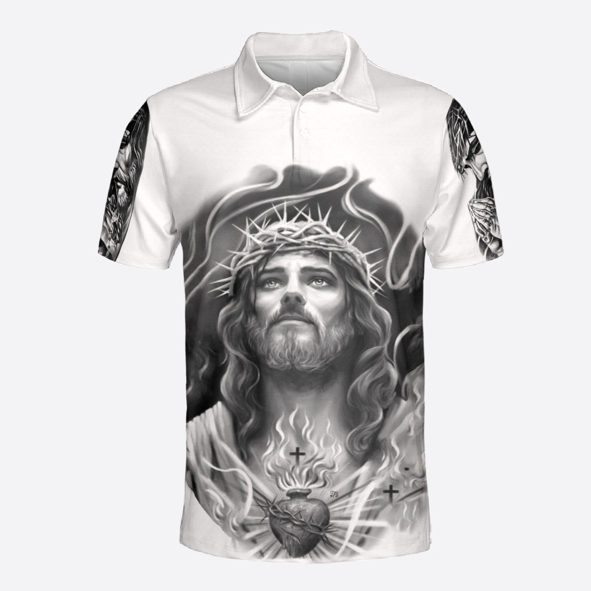 Petthouse | Jesus Artwork Polo Shirt Angel Wings Polo Shirt Christ Lion Polo Angel Wings Polo Christian Gift