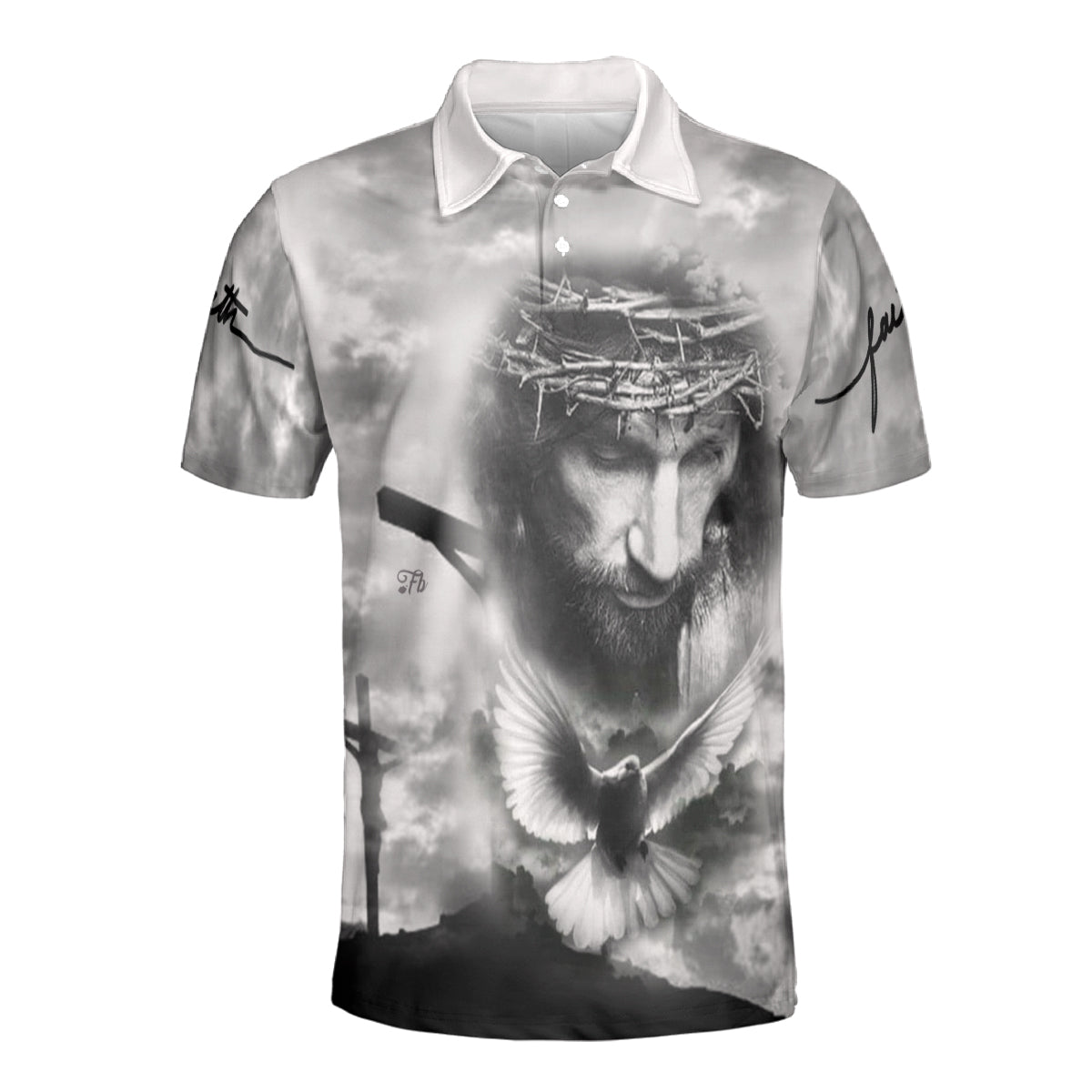 Petthouse | Jesus Christian Heaven Dove Polo Shirt God Christ Cross Sport Shirt Religious Gift Idea