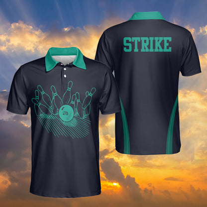 Petthouse | Bowling Green Black Polo Shirt, Strike Bowling Player Christmas Gift