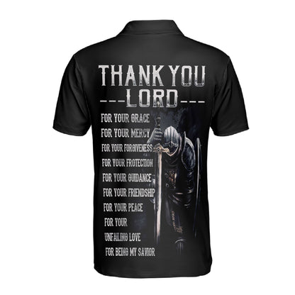 Petthouse | Knight Templar Warrior Christian Polo Shirt Thank You Lord Sport Shirt God Lovers Gift Dad Gift