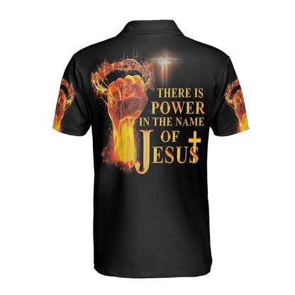 Petthouse | Jesus Christian Polo Shirt There Is Power In The Name Of Jesus Bible Verse Scripture Quote