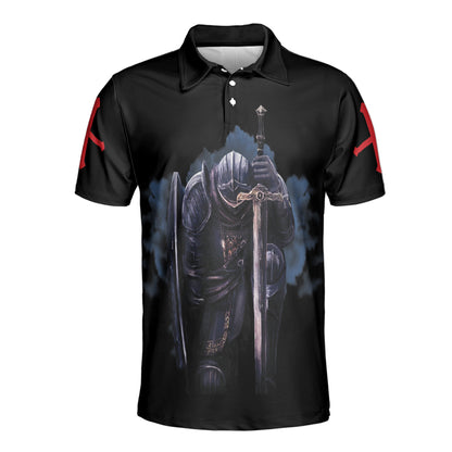 Petthouse | Christian Knight Templar Warrior Polo Shirt Son Of God Man Of Faith Sport Shirt Religious Gift