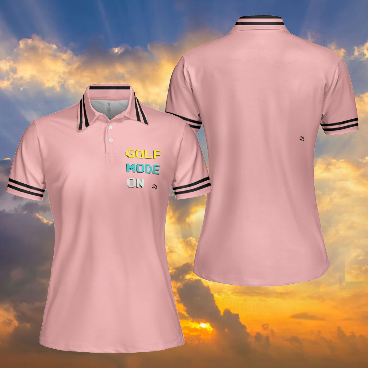 Petthouse | Golf Mode On Polo Shirt Pink Polo Shirt For Women Golf Girl Gift Golfer Girl Polo Shirt Unisex