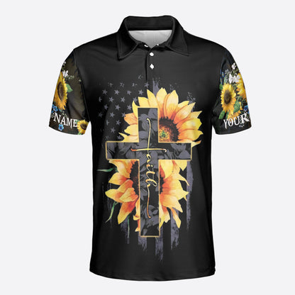 Petthouse | Customized Polo Shirt Cross Sunflower Faith Polo Shirt I'm On Team Jesus Polo Shirt Unisex